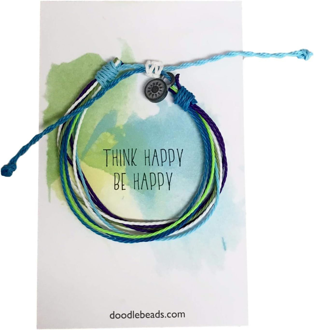 Think Happy, Be Happy Friendship Threaded Bracelet Wax Coated and Waterproof
