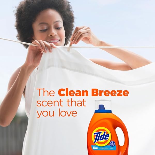 TIDE LIQUID LAUNDRY DETERGENT, CLEAN BREEZE SCENT, 80 FL OZ, 64 LOADS, BOOSTED CLEAN EVEN IN COLD WATER WITH CONCENTRATED WASHING SOAP