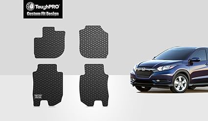 Toughpro Floor Mat Accessories Set Front Row 2nd Row Compatible With Honda Hr V All Weather Heavy Duty Made In Usa Black Rubber 2016