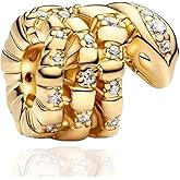 NUNUYAYA Charms Beads 925 Sterling Silver Gold Leaf Travel Friend Love Family Dangle Pendant with 5A Cubic fits for Charms Bracelets for Woman Valentine's Day Mother's Day Christmas Birthday Gift