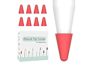 8 Pcs Silicone Pencil Nib/Tip Protector Cap, Compatible for Apple Pencil 1st/2nd Replacement Non-Slip Drawing Noiseless Writi