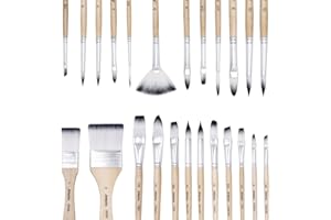 Artecho 24 PCS Paint Brushes for Acrylic Painting, Acrylic Paint Brushes for Oil, Watercolor, Acrylic, Gouache and Canvas Painting