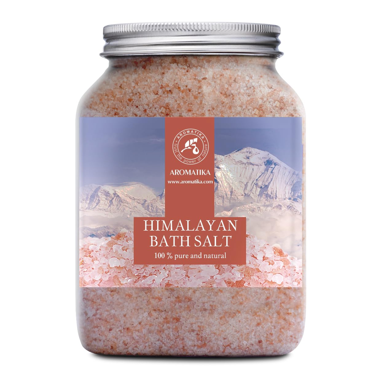 AROMATIKA Himalayan Pink Bath Salts – 1300 g Natural Mineral Bath Soak in Jar for Relaxation, Sleep & Stress Relief, Aromatherapy Bath Salts for Soaking Bath, Body Care, Home Spa Wellness, Gift Idea