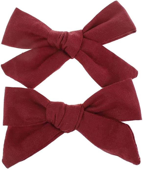 Oueflower Pack of 2 Fabric Coloured Hair Clips for Long Time Hair Clip