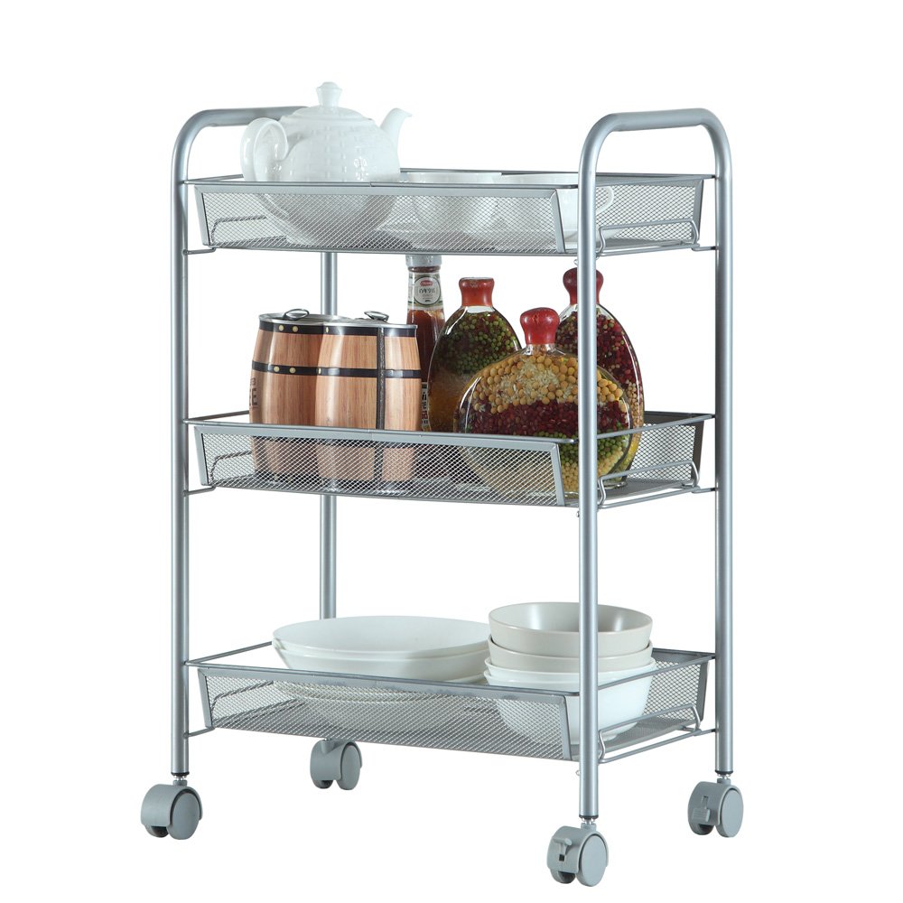 Best Kitchen Carts On Wheels White Mesh