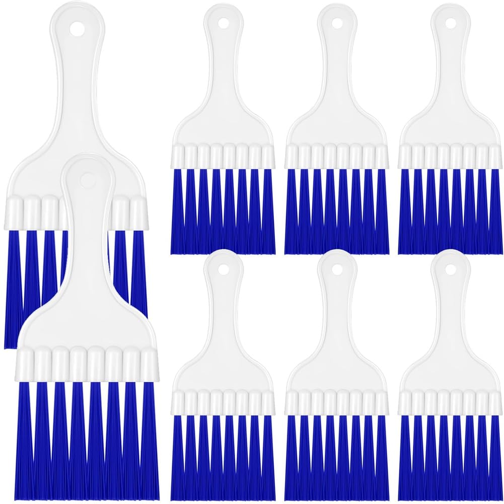 Ginobili 8 PCS Air Conditioner Condenser Cleaning Brush White & Blue Small Plastic Brush HVAC Coil Cleaner Brush