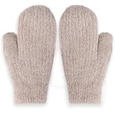 Mealah Women Winter Warm Mittens - Fashionable Stretchy Knit Gloves Cold Weather Soft Faux Rabbit Fur Mittens