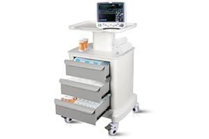 QAUSOU Medical Cart with Drawers on Wheels Mobile Ultrasound Cart Dental Rolling Carts Beauty Storage Trolley Cart with Caster Wheels for Hospitals, Offices, Clinics, Bedrooms, and Beauty Practices
