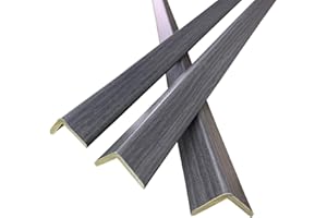 YLL YLL 3 PCS 45" Wall Corner Protector Trim Borders for Wall Grey Wood Grain Wall Edge Strip Crown Molding Trim Door and Window Frames Mirror Trim Backsplash Tile Edge