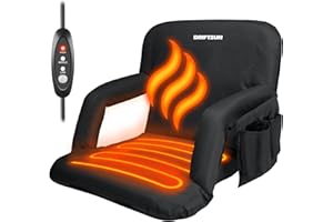 Driftsun Heated Stadium Seats with Back Support, Heated Bleacher Seat, Padded Heated Stadium Seats with Backs, Waterproof Heated Chairs Outdoor Sports