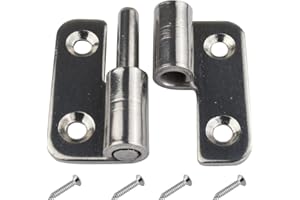 6Pcs 1.5" Detachable Hinge, Small Slip Joint Flag Hinges, Lift Off Detachable Door Hinges, 304 Stainless Steel, Left Handed