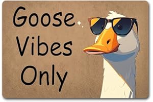 Funny Welcome Doormat Hilarious Unique Goose Vibes Only House Warming Gift Doormat with Anti-Slip Rubber Back Door Mats for T