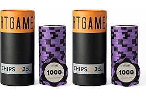 ARTGAME 14 Grams Clay Poker Chips, Minimalism Chip Easy to Recognize Numbered Chips and Color Blank Chips-Pack of 50 Chips…
