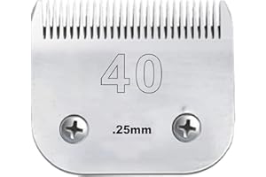 VETMOR 40 Blade Dog Grooming Compatible with Andis Clippers Carbon Infused Steel Detachable Ceramic Sharp Edge Also Compatible with Wahl/Oster Dog Clippers (#40:(1/100")(0.25mm))