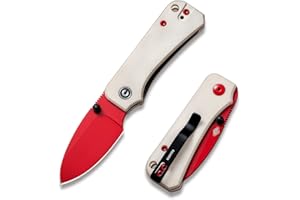 CIVIVI Baby Banter Pocket Knife for EDC, Ben Petersen Folding Knife with 2.34 in Nitro V Steel Blade G10 Handle, Titanium Thumb Stud Opener C19068S-7(Red)