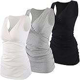 Topwhere Women's Cotton V Neck Tank Top for Maternity and Nursing