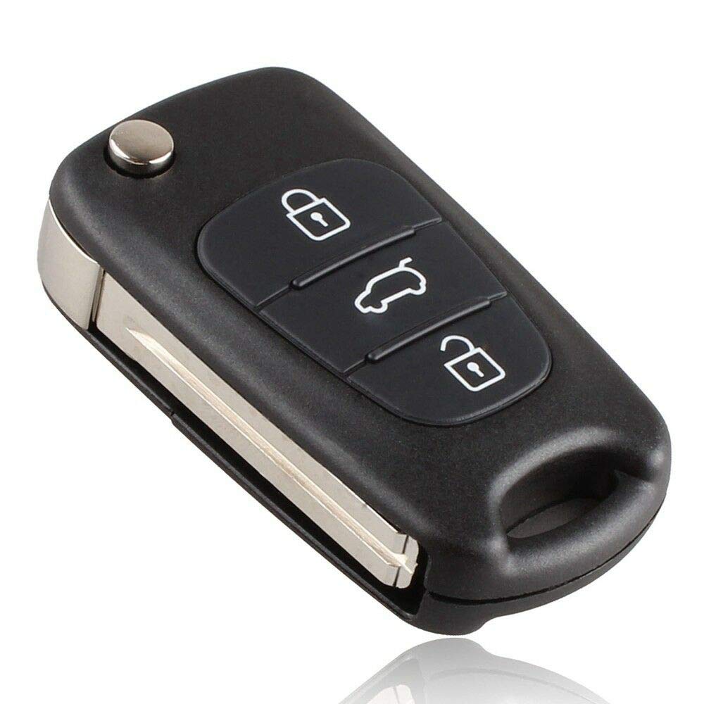 Key Fob Case Accessories Spare Parts Shell Shell 3 Button Remote Control Compatible with Hyundai I20 - I30 - IX20 - IX35 - Elantra (Shell)