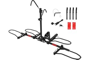 Fat Tire Hitch Bike Rack for 2 Bikes,Collapsible Tilting Platform Carrier, Quick Release, Anti-Wobble Fits Electric Ebikes up