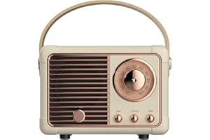 Dosmix Retro Bluetooth Speaker, Vintage Decor, Portable Wireless Bluetooth Speaker, Cute Old Fashion Style for Kitchen Desk Bedroom Office Outdoor Accessories for iPhone Android (Yellow)