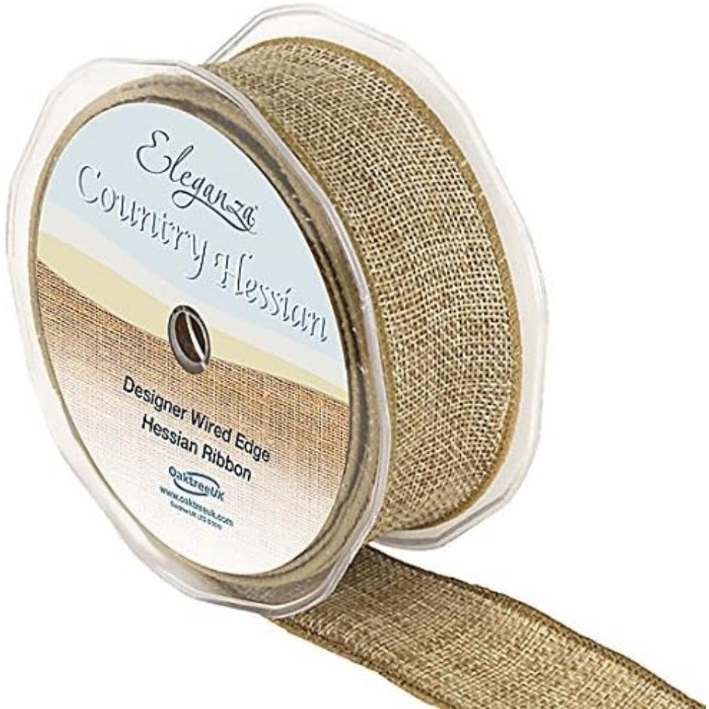 Eleganza Wired Country Hessian 38mm x 10m Natural No.02, Beige
