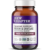 New Chapter Immune Support Reishi & Shiitake Mushroom Blend with Organic Reishi Mushroom, Vegan + Non-GMO, Nootropic Ingredients - 120 ct