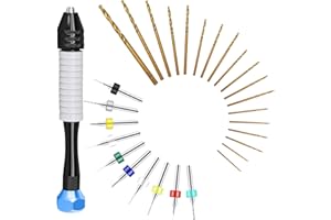 CRAFT911 Micro Drill Bits Set with Pin Vise | Small Hand Drill - Pin Vise Hand Drill Manual, PCB Mini Bits for Resin Beads Polymer Clay | DYI Jewelry Making, set