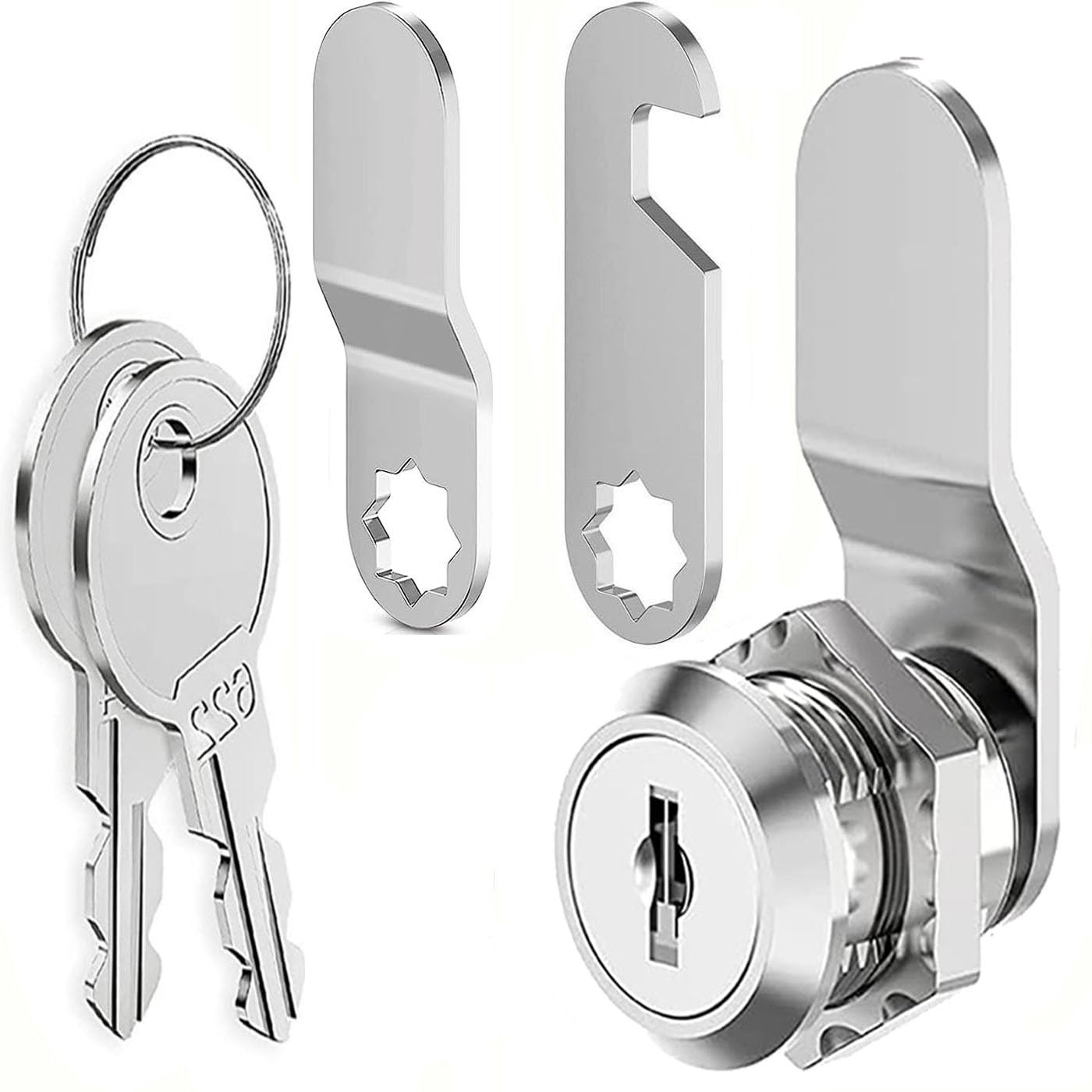 Litensh Security Cabinet Cam Locks 20mm, Mailbox Lock with Key Different, Letter Post Box Lock, Secure Files Drawers Dresser Cupboard Toolbox Furniture Door Locks — image 1