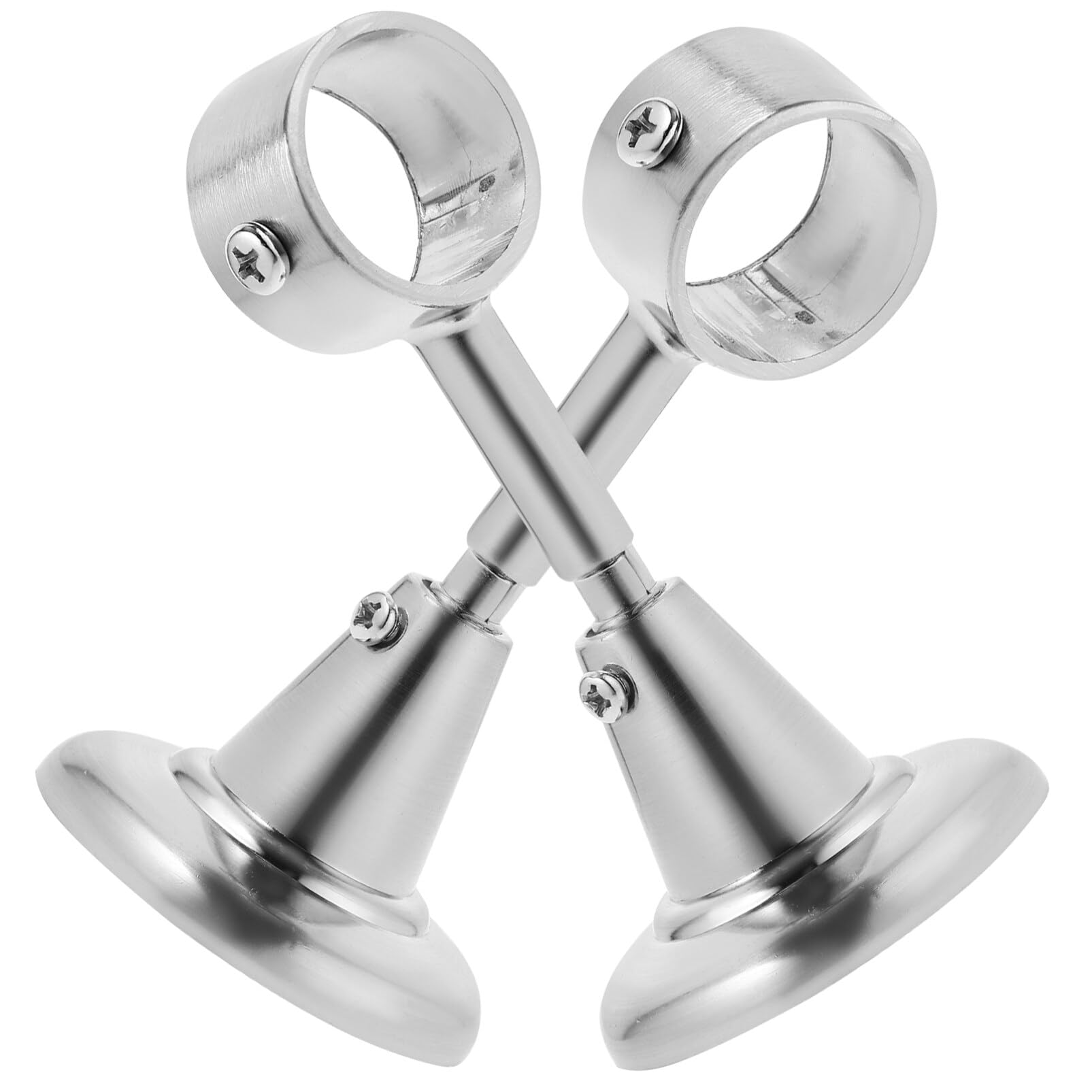 Ciieeo 2pcs Curtain Rod Holder - Metal Ceiling Mount Rod Support (Sand Color)