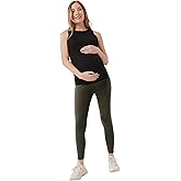 Pact Organic Cotton Maternity Tank Top - Ruched Soft Stretchy Sleeveless Maternity Top
