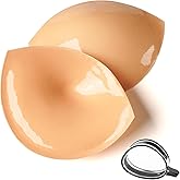 SEEKUP Double-Sided Adhesive Bra Pads, Lightweight Soft Breast Enhancement Sticky Bra Insert Reusable Washable Bikini Padding