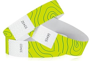 500 WristCo Green Topographic Tyvek Wristbands for Events – Security Cuts & Tamper-Proof Design to Prevent Reuse – Premium-Gr