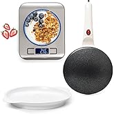 Moss &amp; Stone Electric Crepe Maker With Auto Power Off, Portable Crepe Maker &amp; Non-Stick Dipping Plate, On/Off Switch, Nonstick Coating &amp; Automatic Temperature Control, Bundle With Digital Kitchen Scal