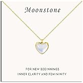 SmileBelle Heart Necklace for Women,Black Tourmaline Red Carnelian Rose Quartz Necklace as Easter Basket Stuffers for Girls,Jade Moonstone Necklaces Pink Jewelry Lover Necklaces Anniversary BDAY Gifts