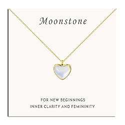 SmileBelle Heart Necklace Moonstone Necklace as New