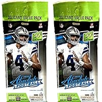 TWO 2020 Panini Absolute NFL Football 20 Card Value Factory Sealed Fat Packs 20 Cards Per Pack, 40 Cards in All Chase…