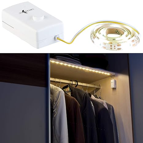 Lunartec LED Streifen Batterie: Indoor-LED-Streifen, 18 LEDs, Schalter, Batteriebetrieb, 160 lm, 60 cm (LED Leisten)