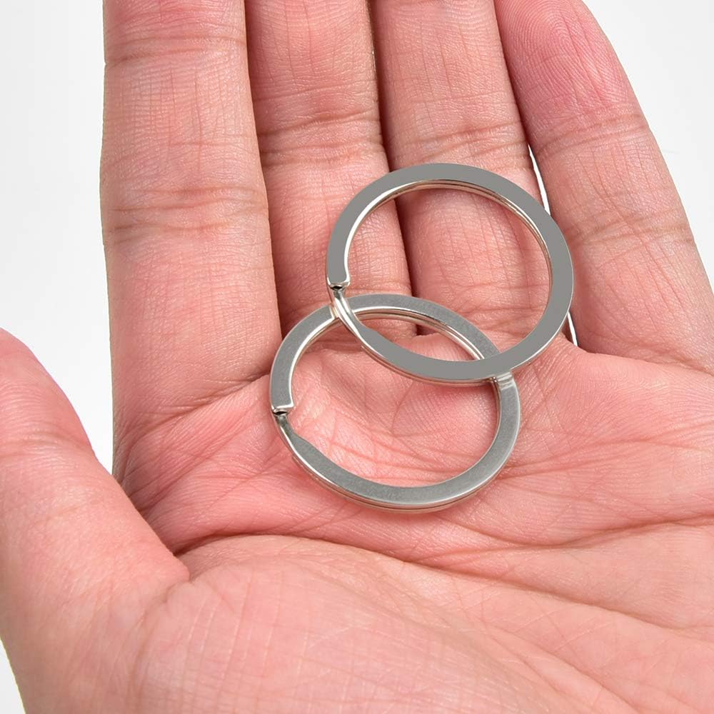 Sopito Key Rings, 100 PCS Flat Split Rings Metal with Size 25mm and 28mm for Home Keys and DIY Crafts, Silver, diameter: 25mm,28mm - Image 5