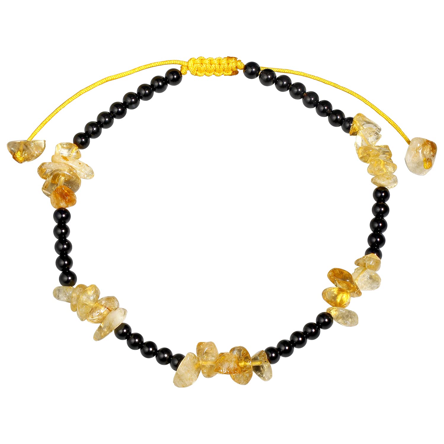 Jewboo Quartz Crystal Tumbled Chip Beads with Agate Beach Anklet Bracelet for Women Essential Oil Diffusers Gemstones and Crystals Foot Jewelry Spiritual Gifts (Citrine)