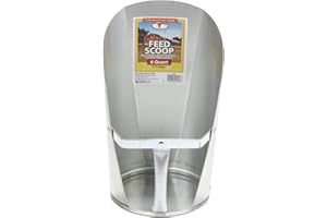 Little Giant® Galvanized Feed Scoop for Livestock | Heavy Duty Stackable Feed Scoop with Enclosed Handle (6 Quart, 1, Count)