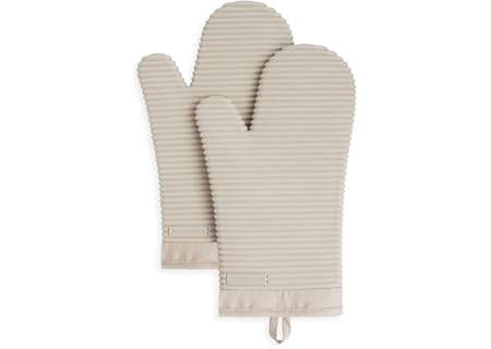 KitchenAid Ribbed Soft Silicone Oven Mitt Set, ...
