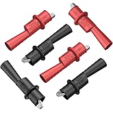 Vibit 6 Pcs Multimeter Alligator Clips, Heavy Duty Alligator Clips Electrical for 2 mm Fluke Test Leads & Probes, Insulated Crocodile Clips for Multimeter, Electrical Testing & Automotive