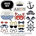 Custom Ahoy Nautical Photo Booth Props - Personalized Anchor Theme Nautical Party Supplies - 20 Selfie Props