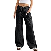 Cicy Bell Womens Wide Leg Jeans Vintage Mid Rise Baggy Boyfriend Belted Denim Pants with Pockets