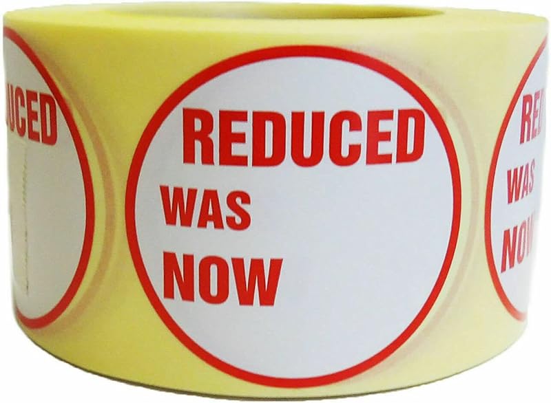 CompleteShopfittings 45mm Red Self Adhesive Price Stickers Roll of 500 Retail
