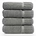Bare Cotton Luxury Hotel & Spa Towel 100% Genuine Turkish Bath Towels Piano, Set of 4, Gray