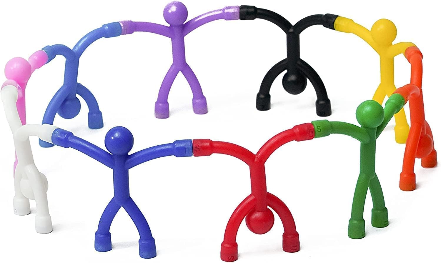 MAGMEN Classic Magnetic Toy Figures 10-Pack | Solid Colors | Premium Gift for Kids Ages 3-8 | Safe Neodymium Magnets | BPA-Free | Screen-Free STEM Fidget Toy for Travel, Desk & Classroom