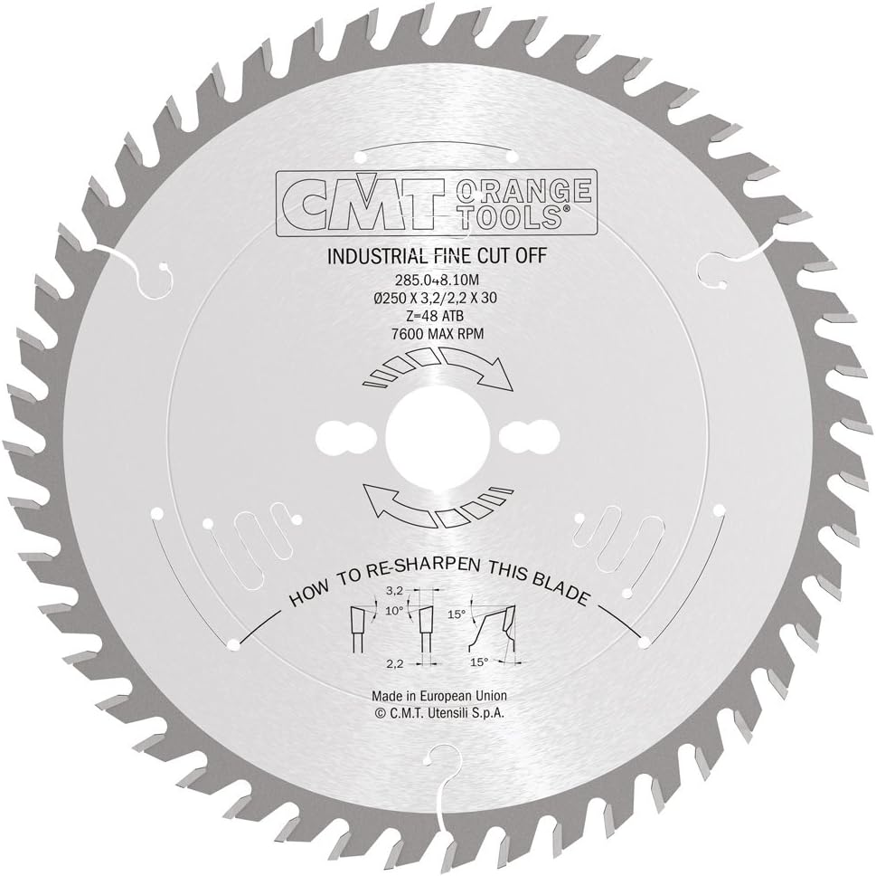 CMT Orange Tools 285.048.10 M - Ripping-Crosscut Saw Blade 250X3.2X30 Z48 10Atb, Stainless Steel