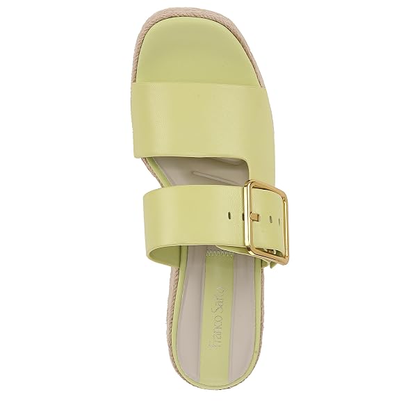 FRANCO SARTO WOMENS TAZIANA ESPADRILLE WEDGE SANDAL ALGAE GREEN LEATHER 9.5 M
