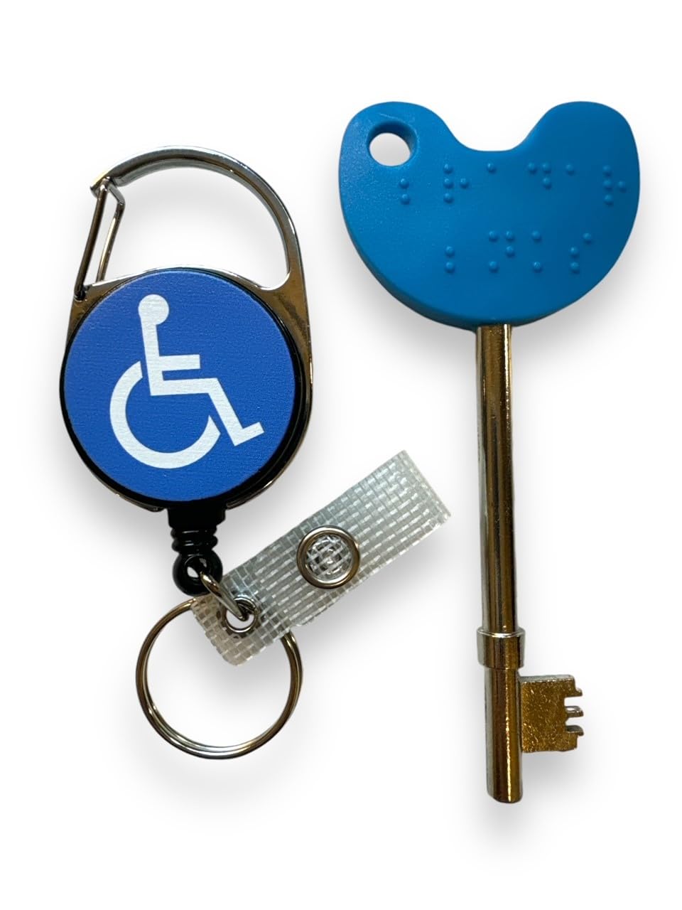 Compatible NKS/Radar UK Disabled Toilet Key with Retractable Disabled/Blue Badge Reel