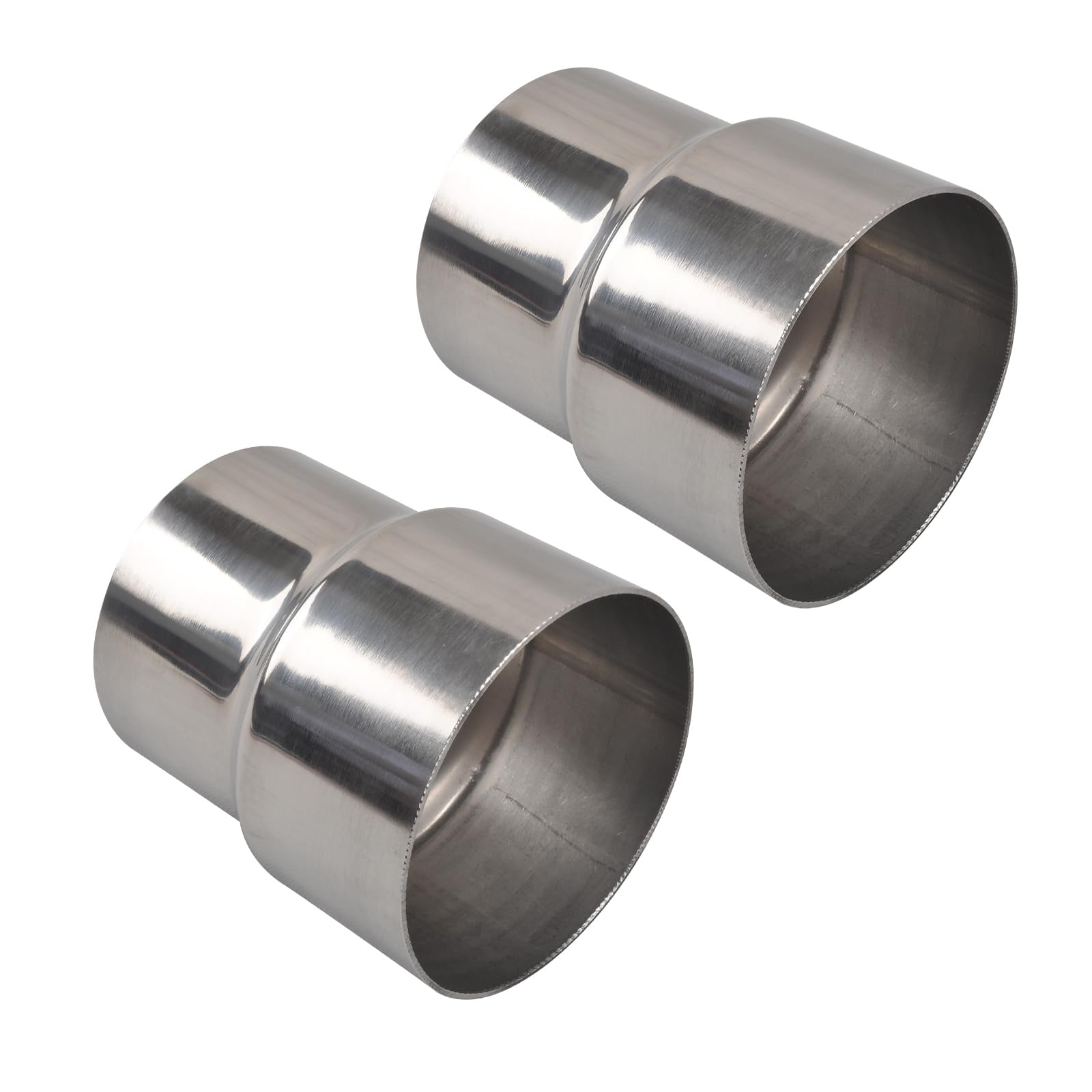 Photo 1 of SSN Exhaust Pipe Reducer Component Adapter 3 Inch ID to 3.5 Inch ID Polished 304 Stainless Steel Universal ID 3" to ID 3.5" Exhaust Pipe Reducer Adapter 4 Inch Length-Pair